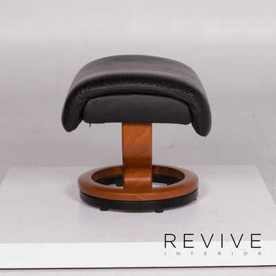 Stressless Leder Sessel Garnitur Schwarz Relaxfunktion Hocker #11441