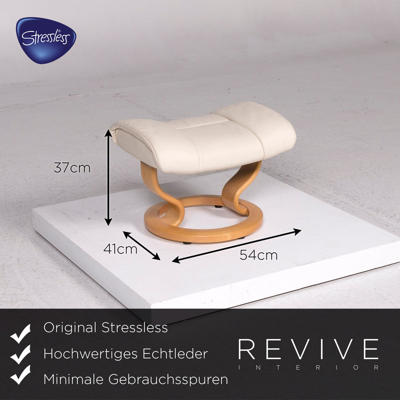 Stressless Leder Sessel Creme inkl. Hocker Relaxfunktion Funktion Größe S 