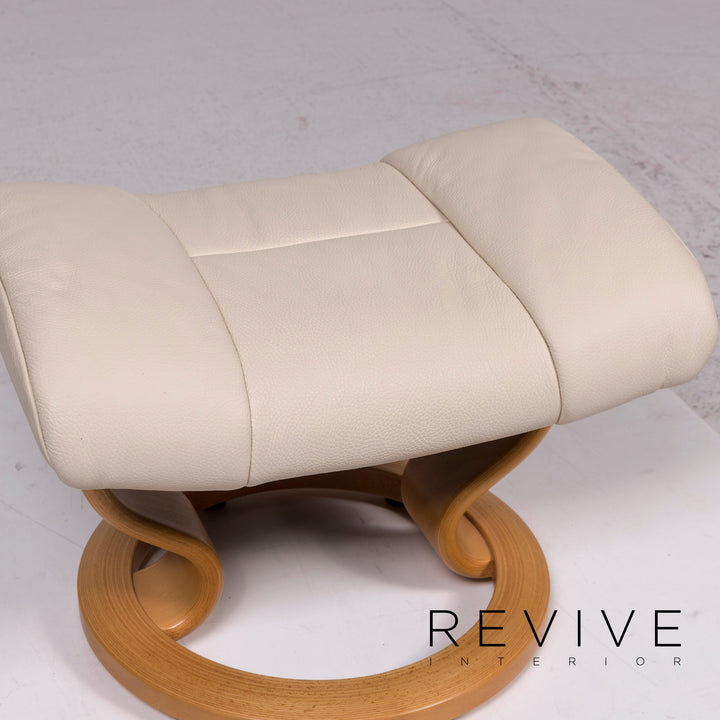 Stressless leather armchair cream incl. stool relax function size S #11964