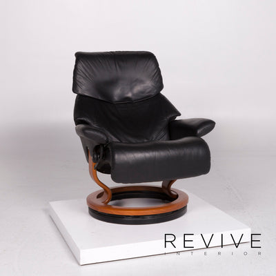 Stressless Leder Sessel Garnitur Schwarz Relaxfunktion Hocker #11441