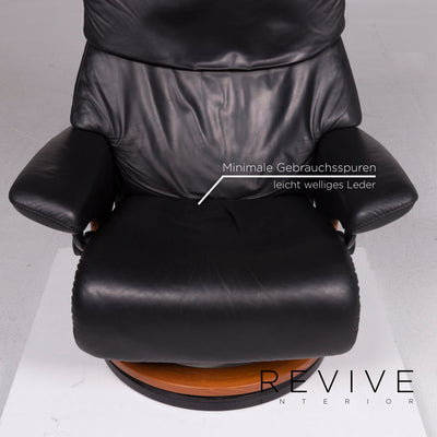 Stressless Leder Sessel Garnitur Schwarz Relaxfunktion Hocker #11441