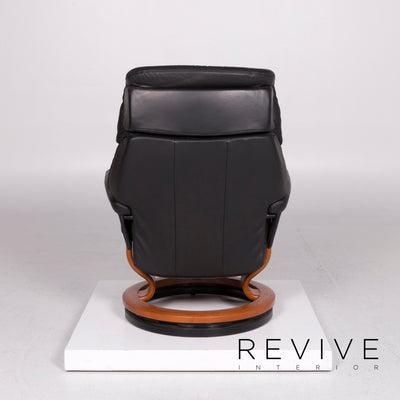Stressless Leder Sessel Garnitur Schwarz Relaxfunktion Hocker #11441
