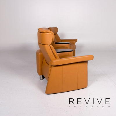 Stressless Legend Leder Ecksofa Senfgelb Gelb Ocker Sofa Viersitzer Relaxfunktion Funktion Couch #11383