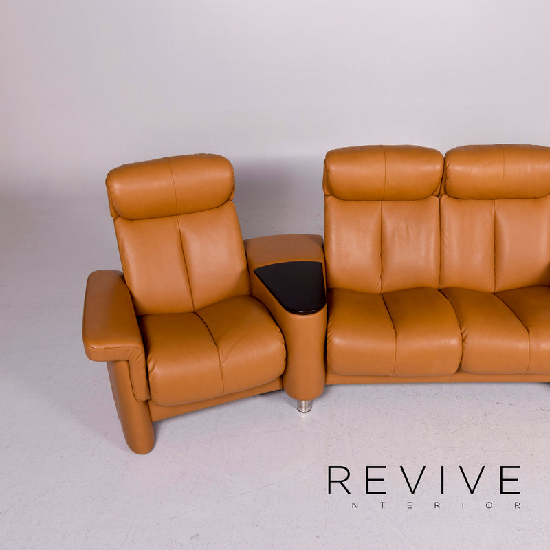 Stressless Legend Leder Ecksofa Senfgelb Gelb Ocker Sofa Viersitzer Relaxfunktion Funktion Couch 