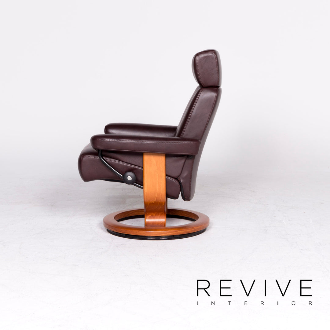 Stressless M Designer Leder Sessel mit Hocker Braun Echtleder Stuhl Relax Funktion #8648