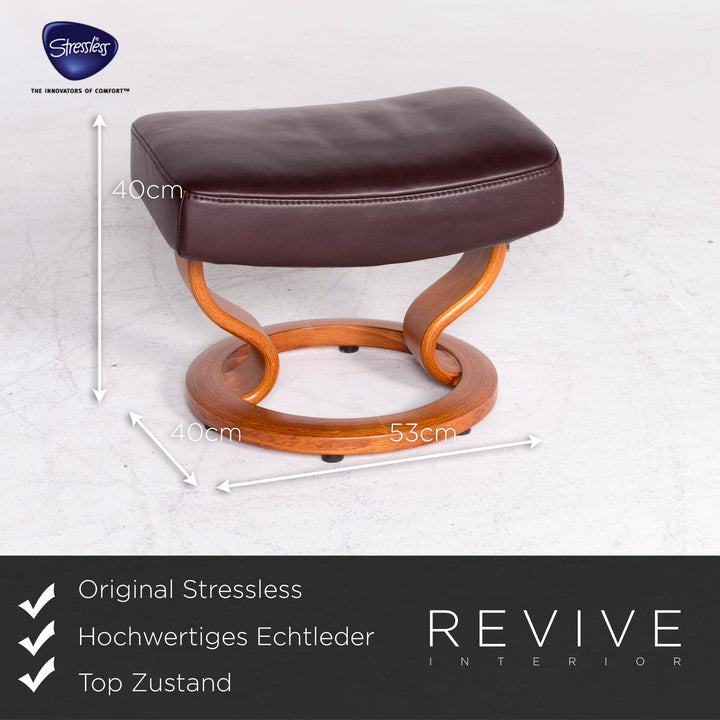 Stressless M Designer Leder Sessel mit Hocker Braun Echtleder Stuhl Relax Funktion #8648