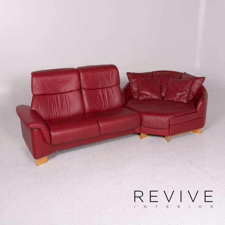 Stressless Paradise Leder Ecksofa Rot Weinrot Sofa Funktion Couch #11718