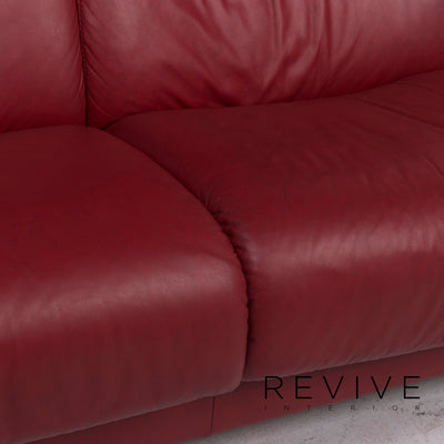 Stressless Paradise Leder Garnitur Rot Weinrot 1x Ecksofa 1x Hocker #11863