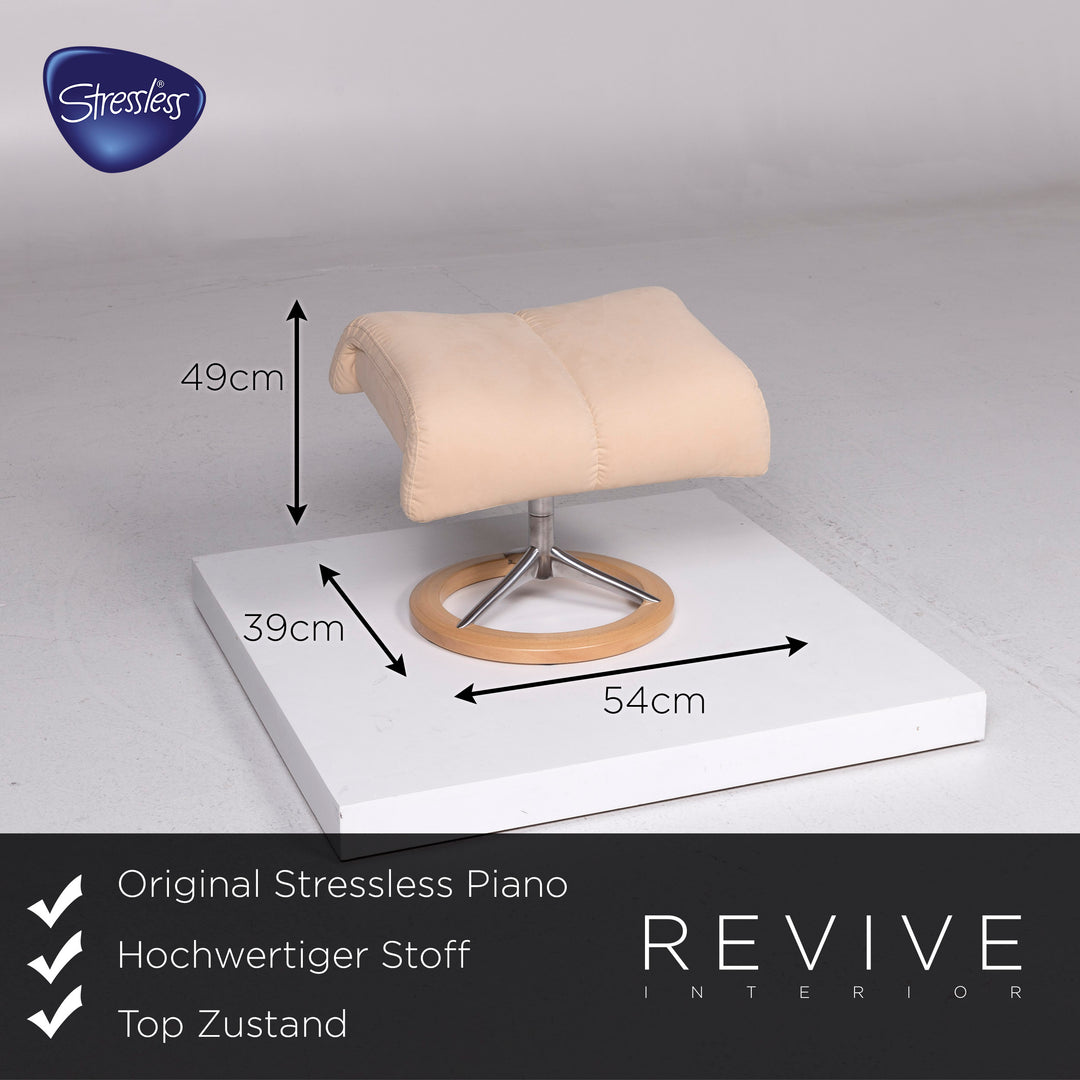 Stressless Piano Stoff Sessel inkl. Hocker Beige Relaxfunktion Funktion Größe S #10824