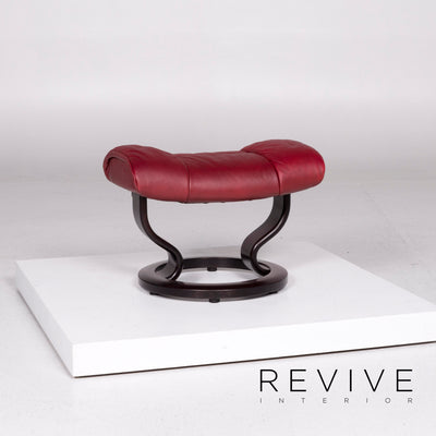 Stressless Reno Leder Sessel inkl. Hocker Rot Relaxfunktion Funktion #10910