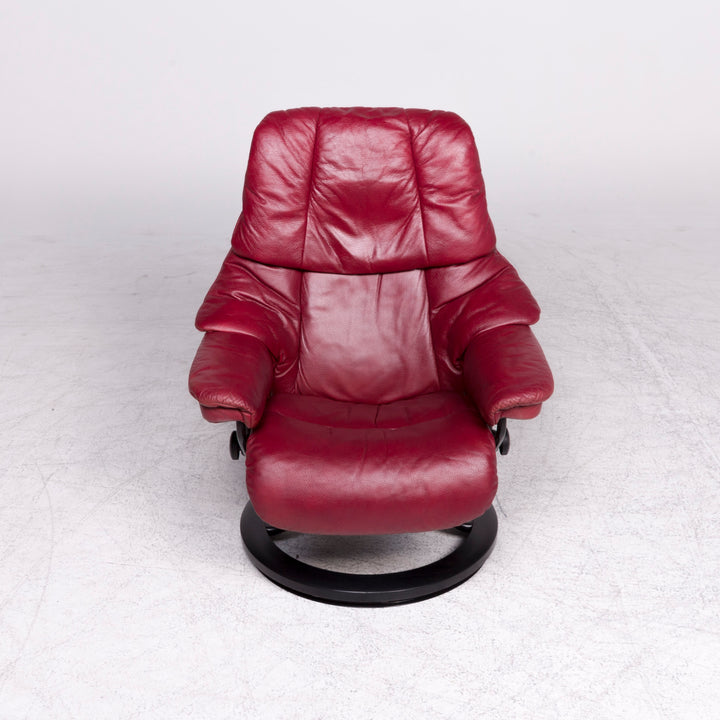 Stressless Reno M Designer Leder Sessel Rot Echtleder Stuhl Relax #8719