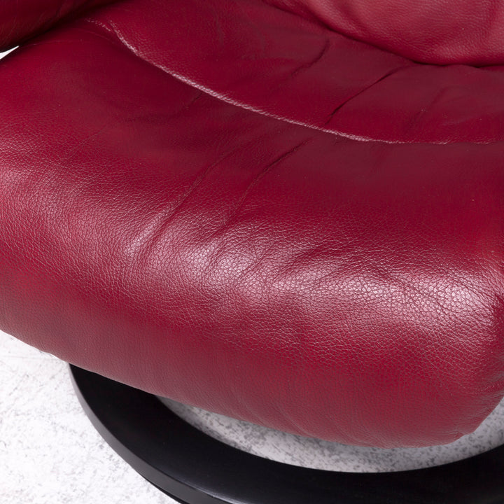 Stressless Reno M Designer Leder Sessel Rot Echtleder Stuhl Relax #8719