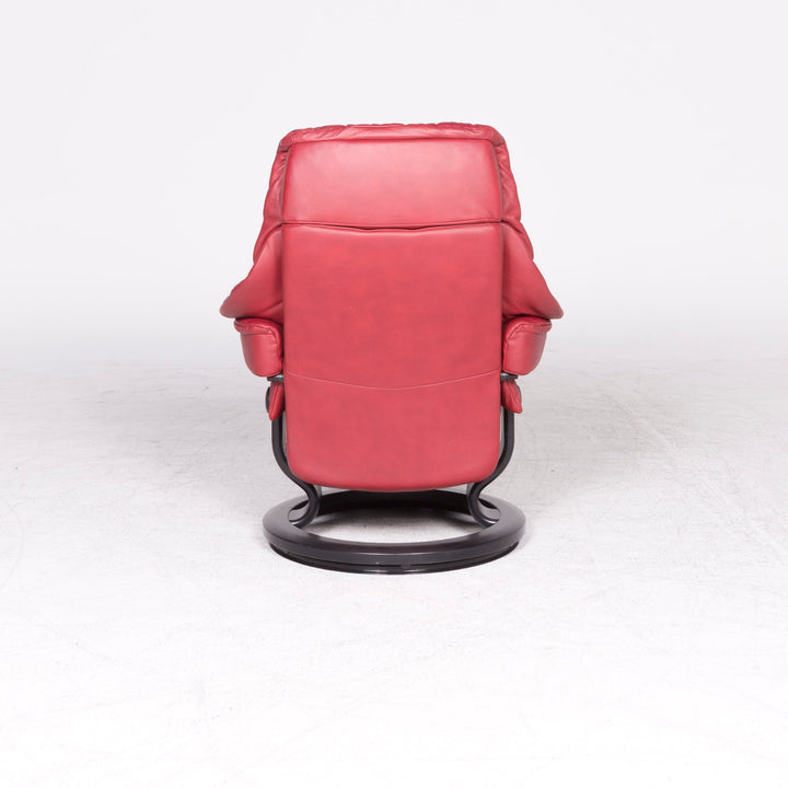 Stressless Reno M Designer Leder Sessel Rot Echtleder Stuhl Relax #8719