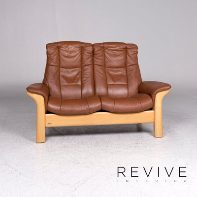 Stressless Windsor Leder Sofa Braun Zweisitzer Couch #9364