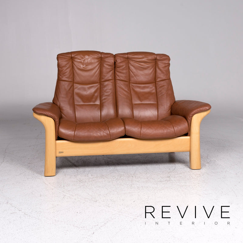 Stressless Windsor Leder Sofa Braun Zweisitzer Couch 