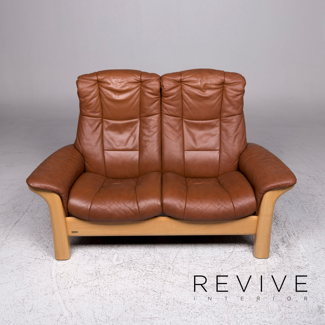 Stressless Windsor Leder Sofa Braun Zweisitzer Couch #9364