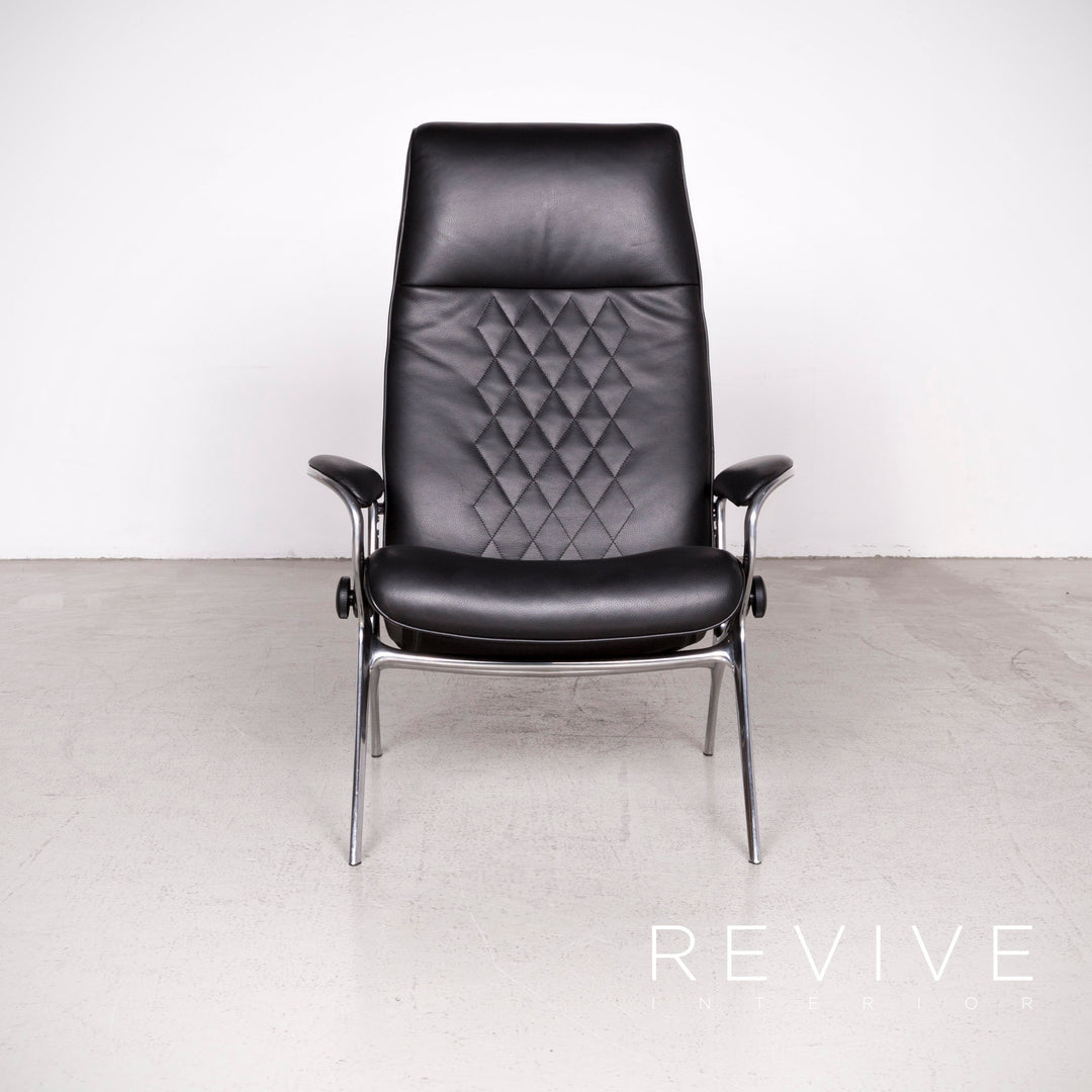 Stressless You Michael L Designer Leder Sessel mit Hocker Schwarz Echtleder Relax Funktion #7674