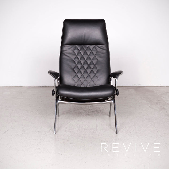 Stressless You Michael L Designer Leder Sessel mit Hocker Schwarz Echtleder Relax Funktion #7674