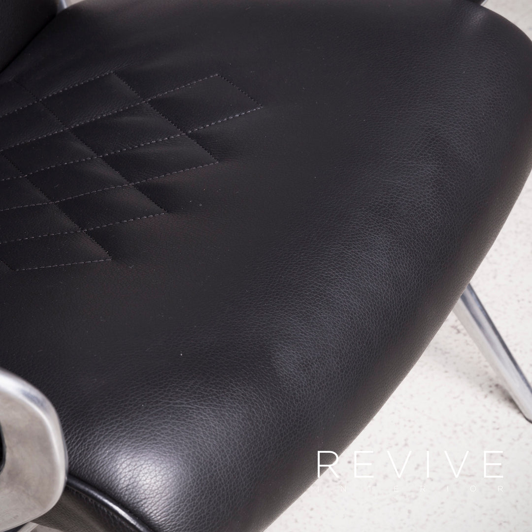 Stressless You Michael L Designer Leder Sessel mit Hocker Schwarz Echtleder Relax Funktion #7674