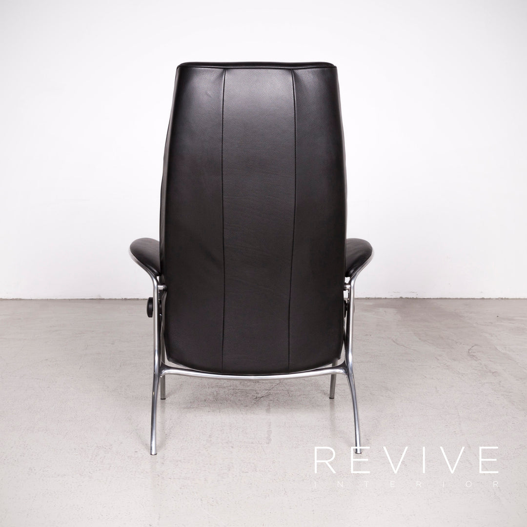 Stressless You Michael L Designer Leder Sessel mit Hocker Schwarz Echtleder Relax Funktion #7674
