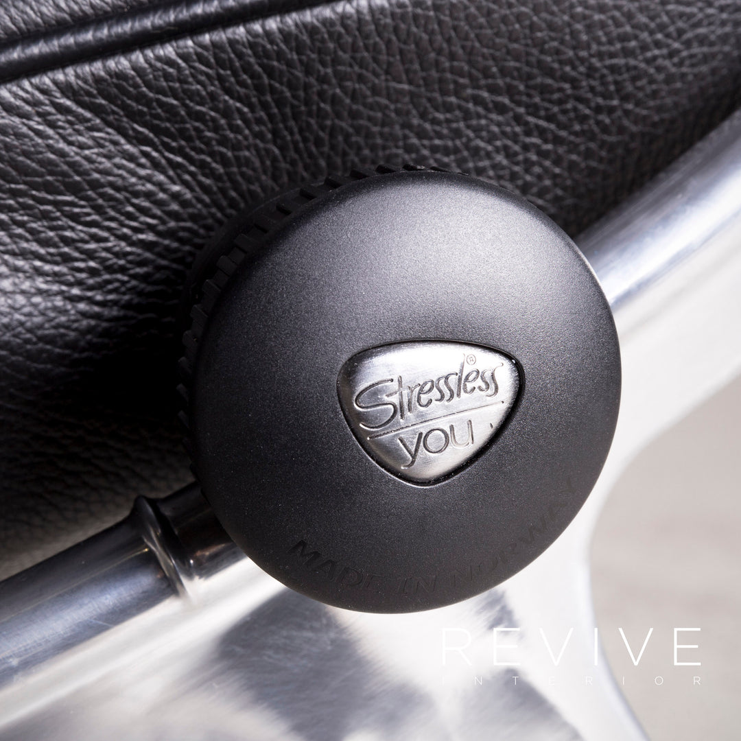 Stressless You Michael L Designer Leder Sessel mit Hocker Schwarz Echtleder Relax Funktion #7674