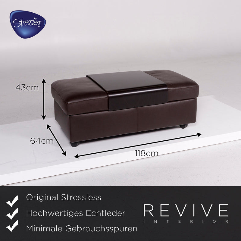 Stressless Leder Hocker Braun Dunkelbraun Ottoman 