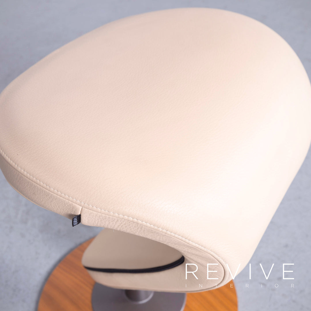 Varier Peel Designer Leder Sessel Hocker Beige Echtleder Stuhl #6436