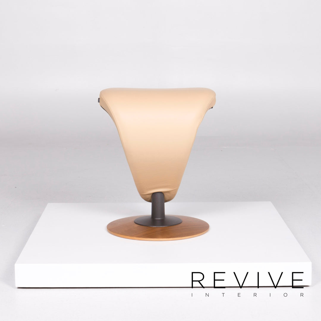 Varier Peel Designer Leder Sessel by Olav Eldøy Creme inkl. Hocker #10633