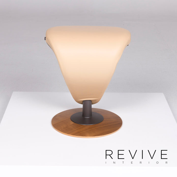 Varier Peel Designer Leder Sessel by Olav Eldøy Creme inkl. Hocker #10633
