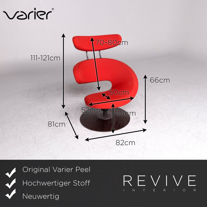 Varier Peel Designer Stoff Sessel Rot inkl. Hocker 