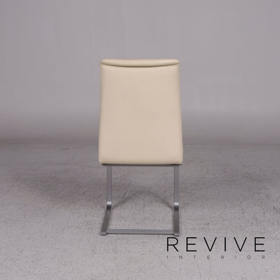 Venjakob Leder Sessel Creme Stuhl #9678