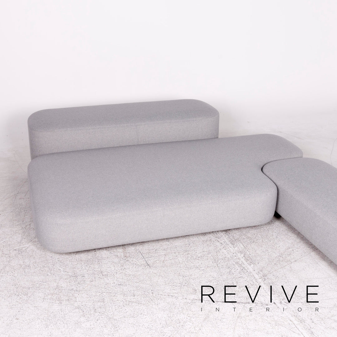 Viccarbe Common Designer Fabric Corner Sofa Gray by Naoto Fukasawa Sofa Couch Elements #8795