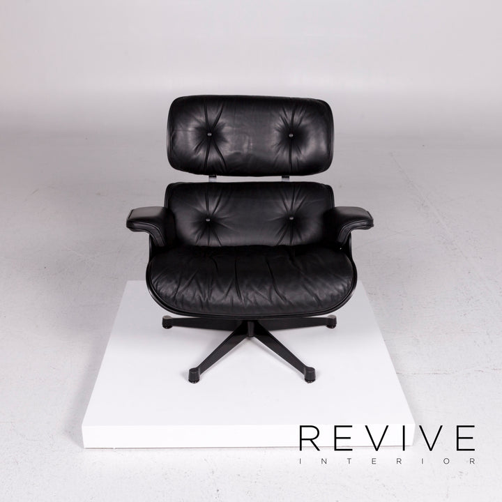Vitra Eames Lounge Chair inkl. Hocker Leder Schwarz Ottoman Charles & Ray Eames #10387