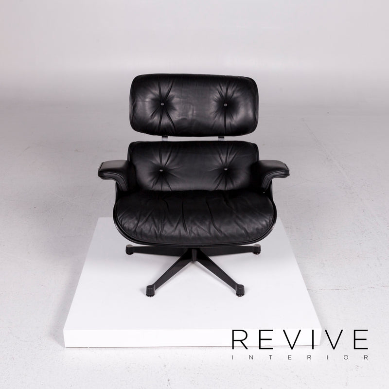 Vitra Eames Lounge Chair inkl. Hocker Leder Schwarz Ottoman Charles & Ray Eames 