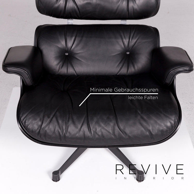 Vitra Eames Lounge Chair inkl. Hocker Leder Schwarz Ottoman Charles & Ray Eames 