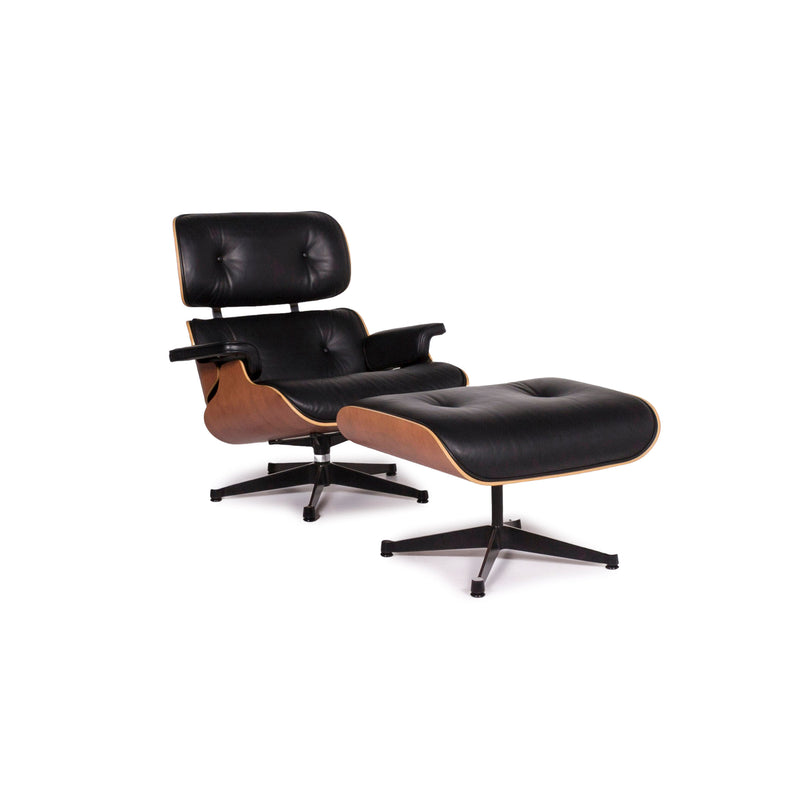 Vitra Eames Lounge Chair inkl. Hocker Ottoman Leder Sessel Schwarz Ray & Charles Eames 