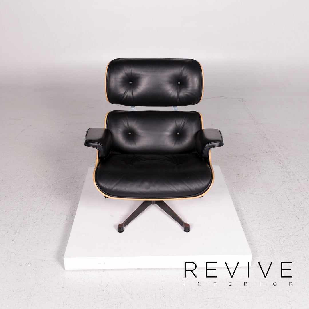 Vitra Eames Lounge Chair inkl. Hocker Ottoman Leder Sessel Schwarz Ray & Charles Eames #12121