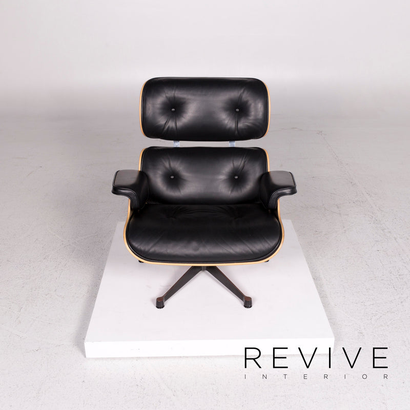 Vitra Eames Lounge Chair inkl. Hocker Ottoman Leder Sessel Schwarz Ray & Charles Eames 