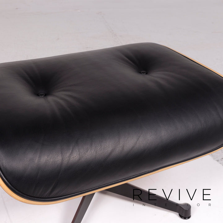Vitra Eames Lounge Chair incl. Stool Ottoman Leather Armchair Black Ray &amp; Charles Eames #12121
