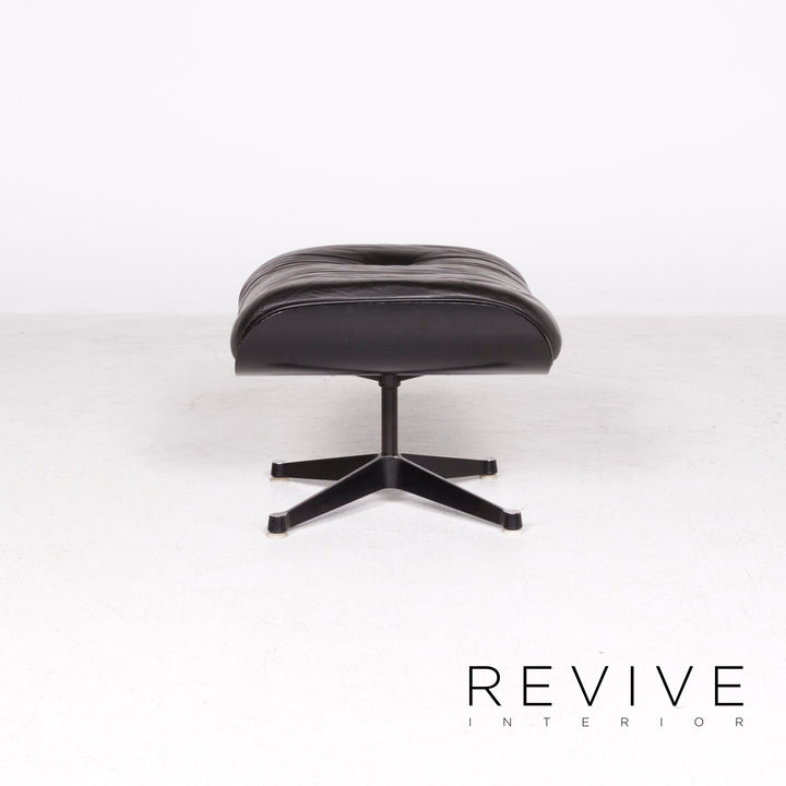 Vitra Eames Lounge Chair with Ottoman Designer Leather Armchair Black Genuine Leather Chair with Stool #7449