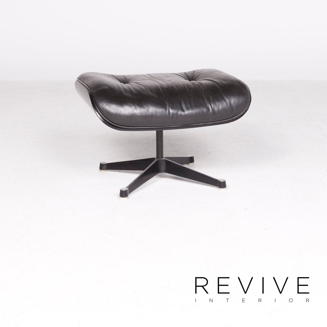Vitra Eames Lounge Chair with Ottoman Designer Leather Armchair Black Genuine Leather Chair with Stool #7449