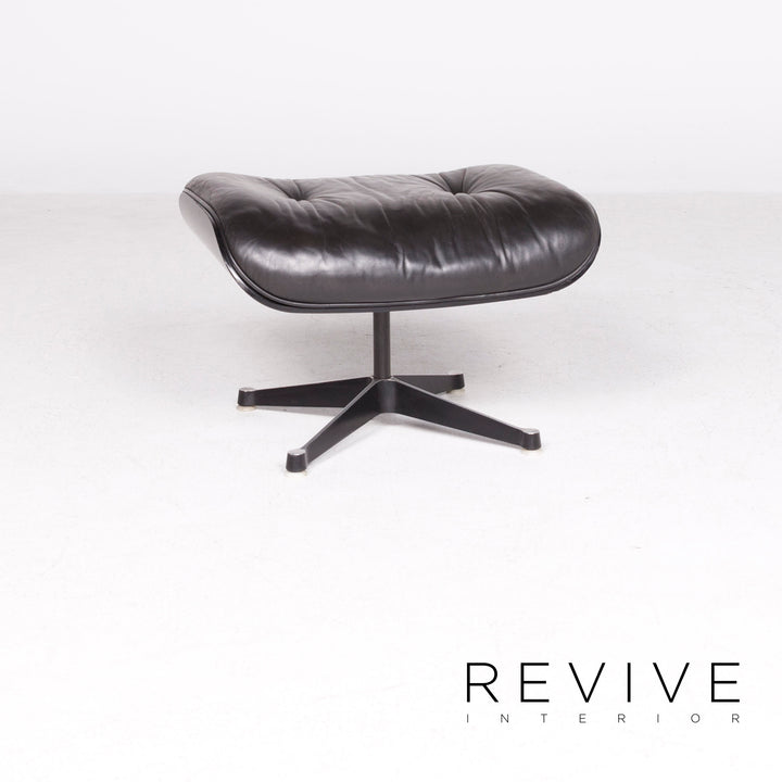 Vitra Eames Lounge Chair with Ottoman Designer Leather Armchair Black Genuine Leather Chair with Stool #7449