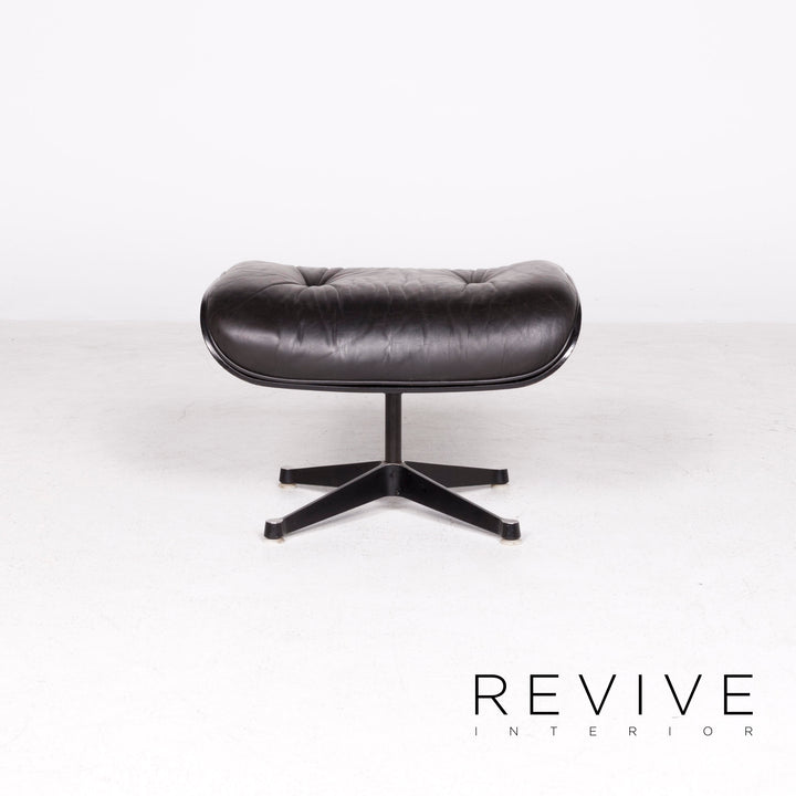 Vitra Eames Lounge Chair with Ottoman Designer Leather Armchair Black Genuine Leather Chair with Stool #7449