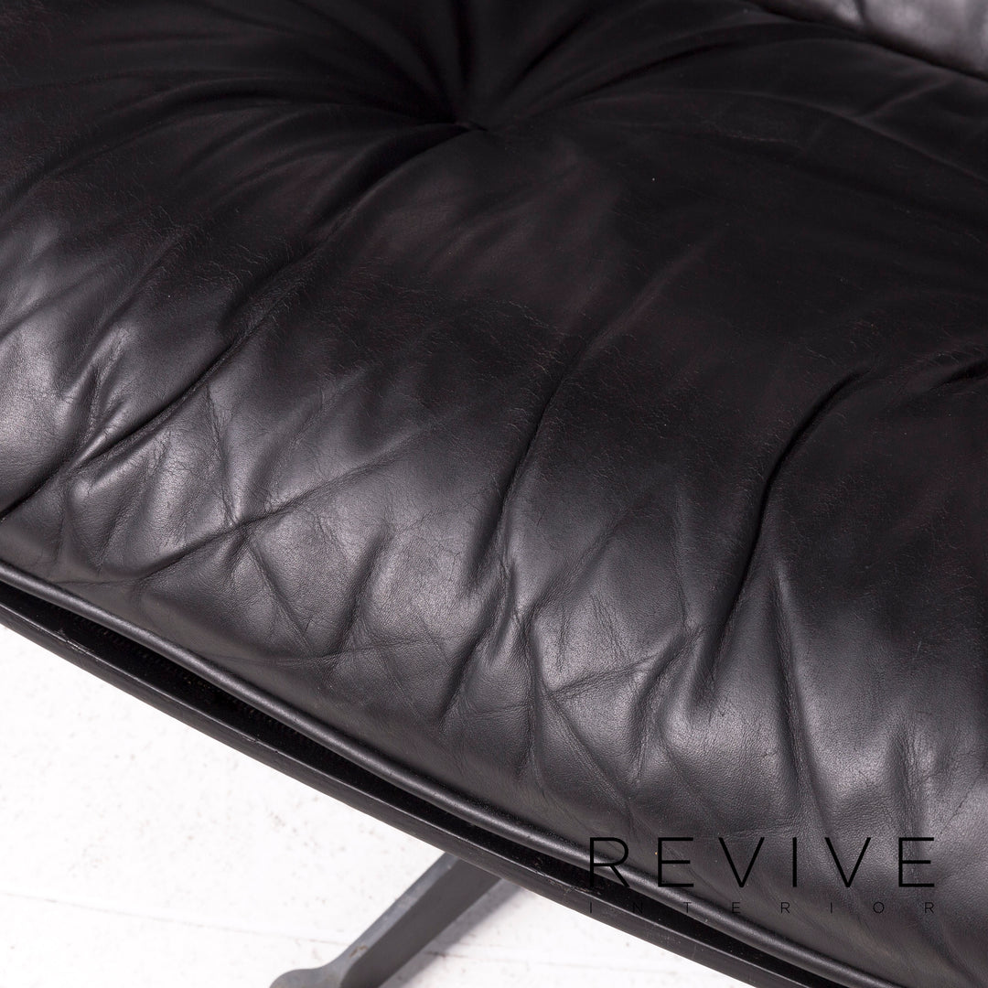 Vitra Eames Lounge Chair with Ottoman Designer Leather Armchair Black Genuine Leather Chair with Stool #7449