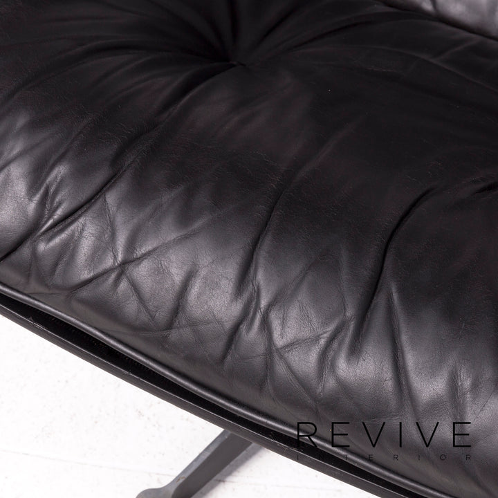 Vitra Eames Lounge Chair with Ottoman Designer Leather Armchair Black Genuine Leather Chair with Stool #7449