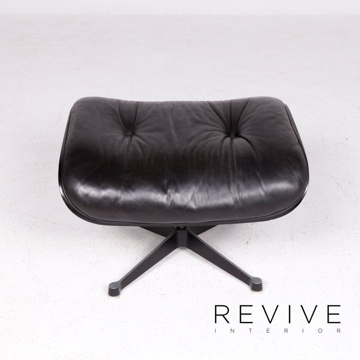 Vitra Eames Lounge Chair with Ottoman Designer Leather Armchair Black Genuine Leather Chair with Stool #7449