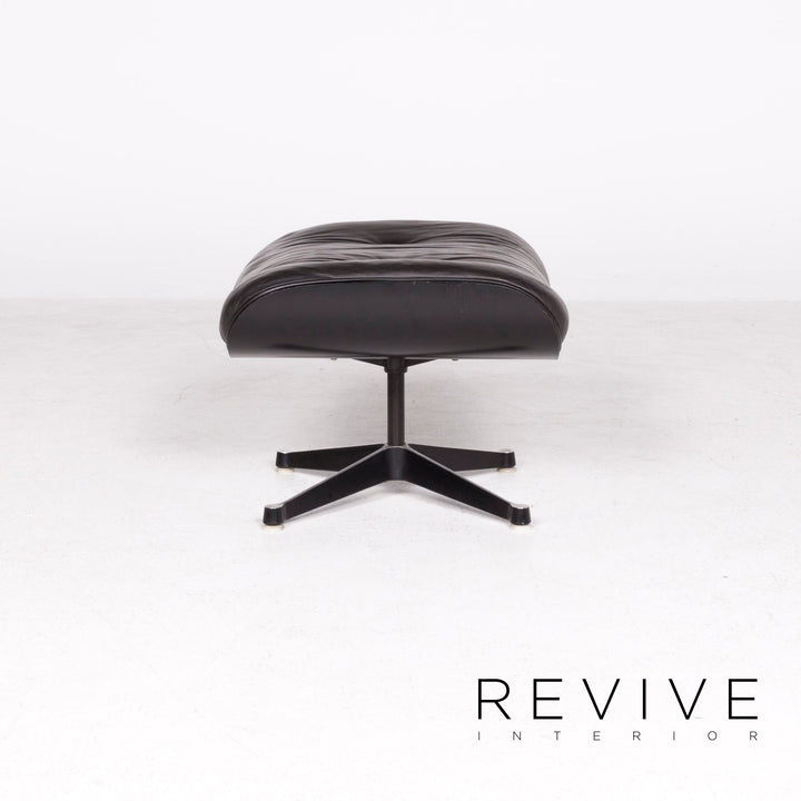 Vitra Eames Lounge Chair with Ottoman Designer Leather Armchair Black Genuine Leather Chair with Stool #7449