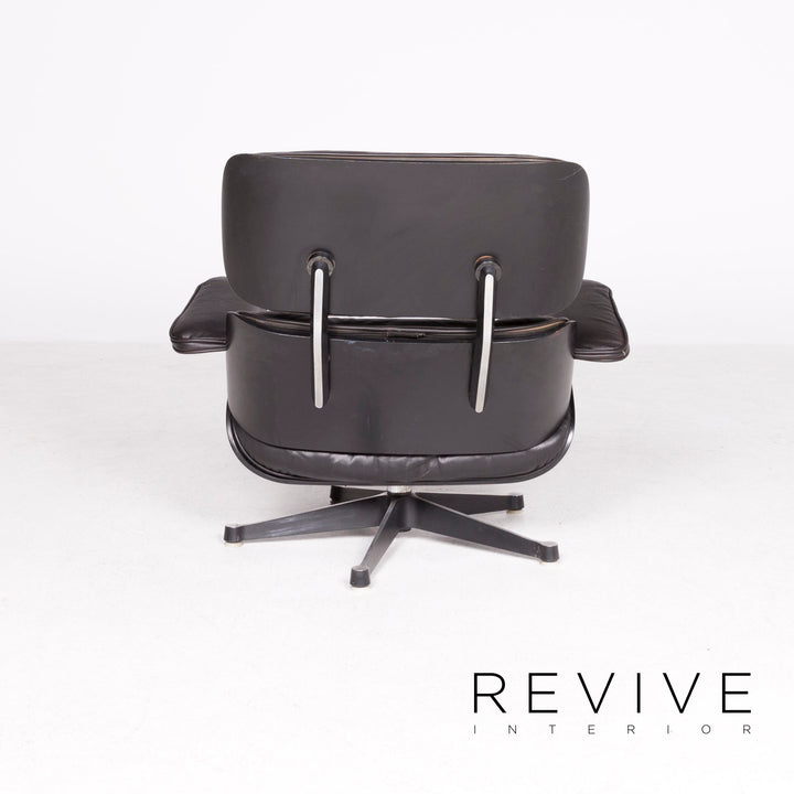 Vitra Eames Lounge Chair with Ottoman Designer Leather Armchair Black Genuine Leather Chair with Stool #7449