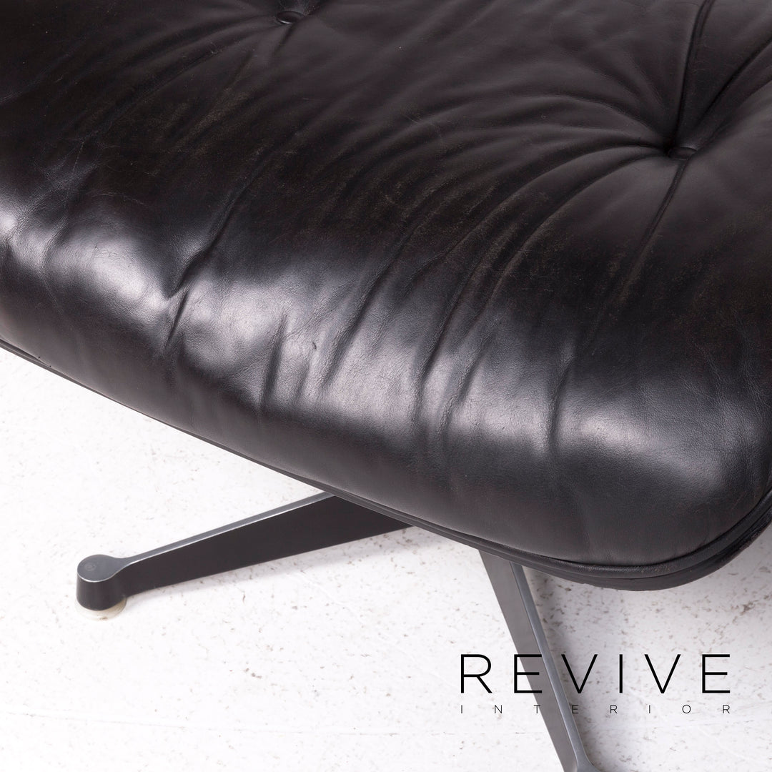 Vitra Eames Lounge Chair with Ottoman Designer Leather Armchair Black Genuine Leather Chair with Stool #7449