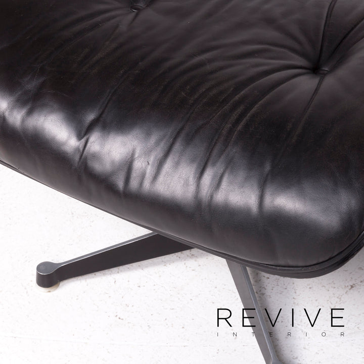 Vitra Eames Lounge Chair with Ottoman Designer Leather Armchair Black Genuine Leather Chair with Stool #7449